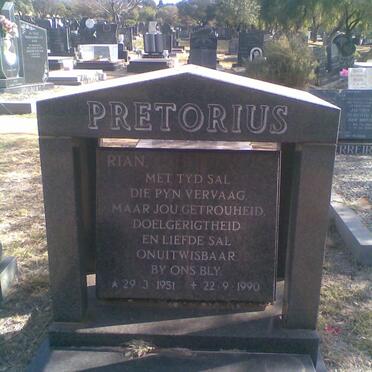 PRETORIUS Rian 1951-1990