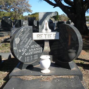 RETIEF Hendrik Ananias Marthinus 1926-1985