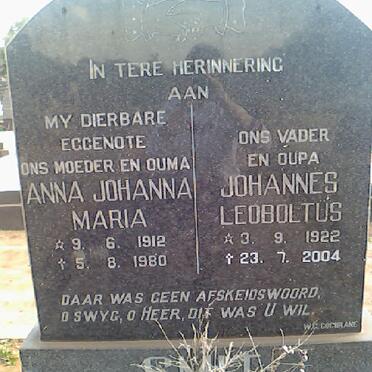 SMIT Johannes Leoboltus 1922-2004 &amp; Anna Johanna Maria 1912-1980