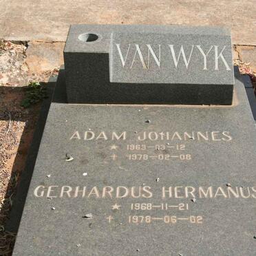WYK Adam Johannes, van 1963-1978 :: VAN WYK Gerhardus Hermanus 1968-1978