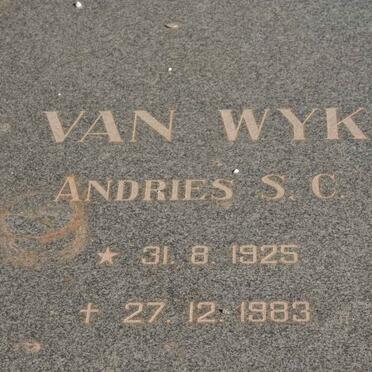 WYK Andries S.C., van 1925-1983