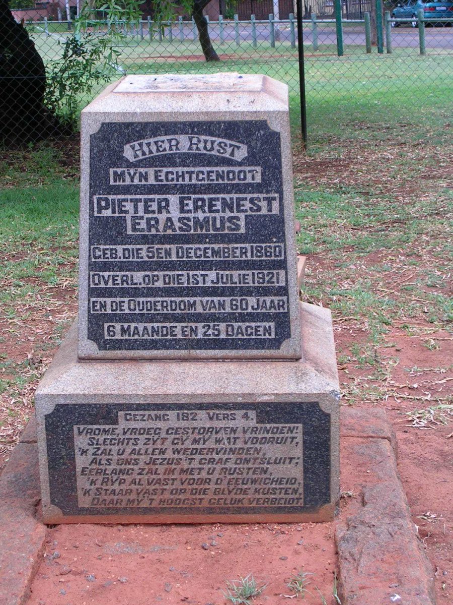 ERASMUS Pieter Erenest 1860-1921