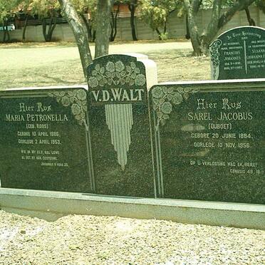 WALT Sarel Jacobus, v.d.1884-1956 &amp; Maria Petronella ROOS 1886-1953