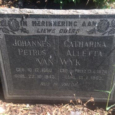 WYK Johannes Petrus, van 1860-1943 &amp; Catharina Alletta DU PREEZ 1874-1963