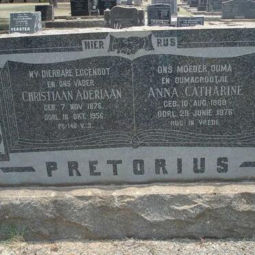 PRETORIUS Christiaan Aderiaan 1876-1956 &amp; Anna Catherine 1888-1976