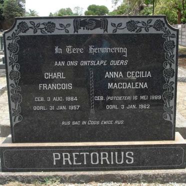 PRETORIUS Charl Francois 1884-1957 &amp; Anna Cecilia Magdalena POTGIETER 1889-1962