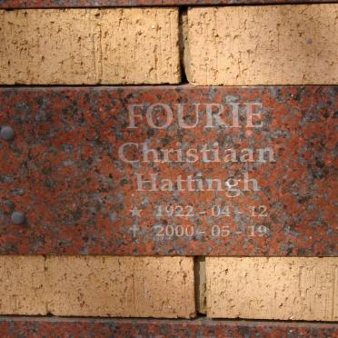 FOURIE Christiaan Hattingh 1922-2000