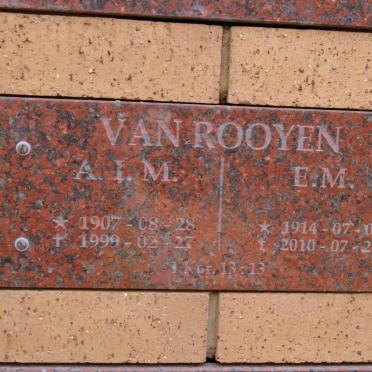 ROOYEN A.I.M., van 1907-1999 &amp; E.M. 1914-2010