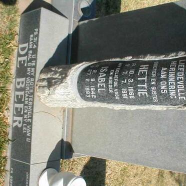 BEER Hettie, de 1966-1991 :: DE BEER Isabel 1942-1993