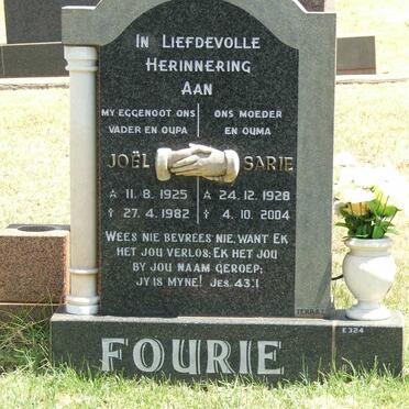 FOURIE Joël 1925-1982 &amp; Sarie 1928-2004