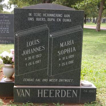 HEERDEN Louis Johannes, van 1923-1987 &amp; Maria Sophia 1920-1986