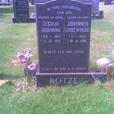 KOTZE Johannes Lodewikus 1922-1996 &amp; Cecilia Johanna 1927-1991