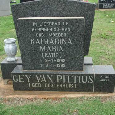 PITTIUS Katharina Maria, Gey van neé OOSTERHUIS 1899-1992