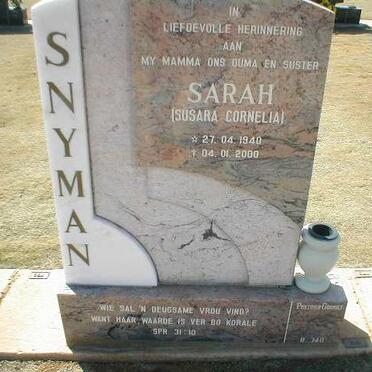 SNYMAN Susara Cornelia 1940-2000