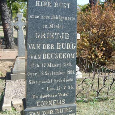 BURG Cornelis, van der 1854-1919 &amp; Grietje VAN BEUSEKOM 1860-1908