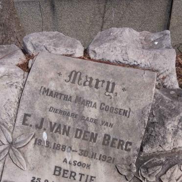 BERG Bertie, van den 1886-1964 &amp; Martha Maria GOOSEN 1880-1921