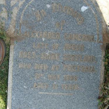 CAMERON Alexander -1898