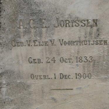JORISSEN A.C.E. nee V. EIJK V. VOORTHUIJSEN 1833-1900