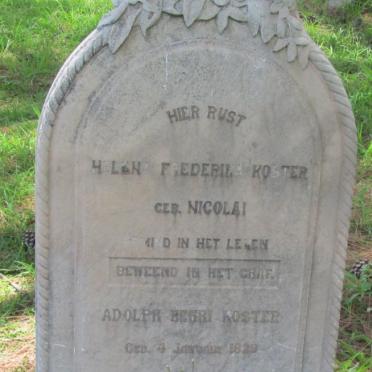 KOSTER Adolph Henri 1829-1900 &amp; Helena Frederika NICOLAI 