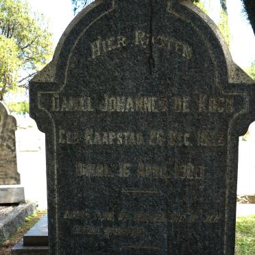 KOCK Daniel Johannes, de 1832-1900 &amp; Agatha Dorothea DE VILLIERS 1836-1918