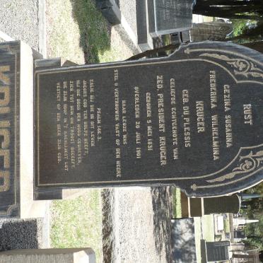 KRUGER Stephanus Johannes Paulus 1825-1904 &amp; Gesina Susanna Frederika Wilhelmina DU PLESSIS 1831-1901