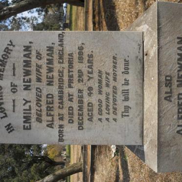 NEWMAN Alfred 1845-1935 &amp; Emily -1896