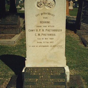 PRETORIUS Henning 1880-1897 :: PRETORIUS Johannes Lodewyk 1871-1939 