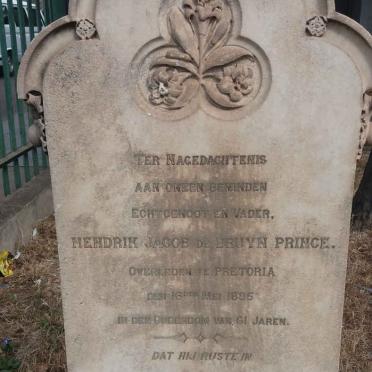 PRINCE Hendrik Jacob de Bruyn -1895