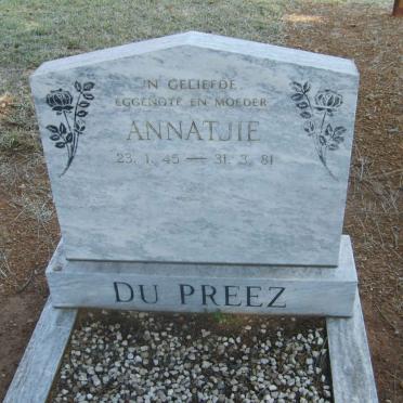 PREEZ Annatjie, du 1945-1981