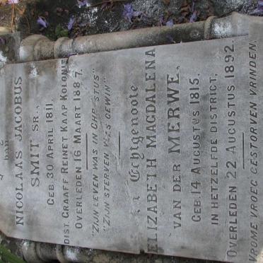 SMIT Nicolaas Jacobus 1811-1887 &amp; Elizabeth Magdalena VAN DER MERWE 1815-1892