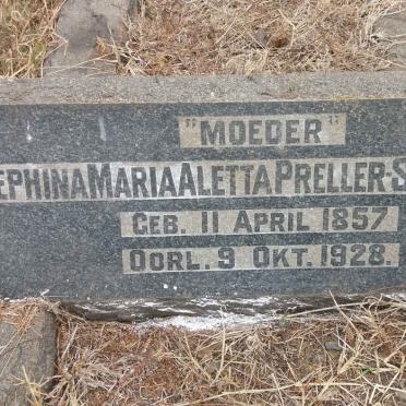 SCHOEMAN Stephina Maria Aletta, PRELLER 1857-1928