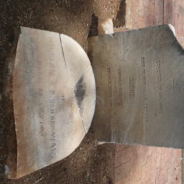 WALT William S.P., van der 1874-1902 ::VAN DER WALT Annie 1899-1904