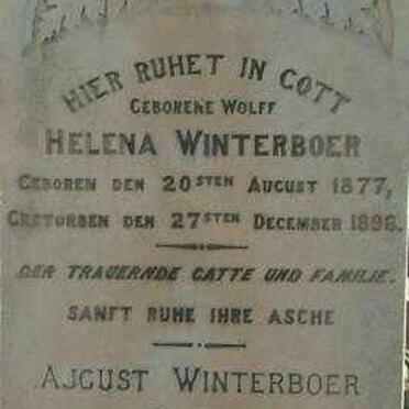 WINTERBOER August 1876-1955 &amp; Helena WOLFF 1877-1896