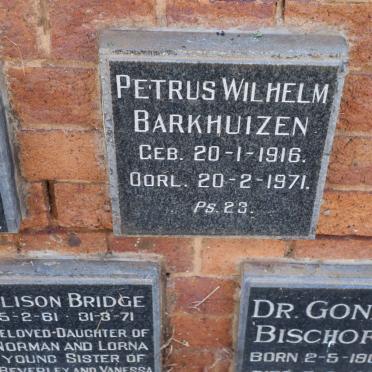 BARKHUIZEN Petrus Wilhelm 1916-1971