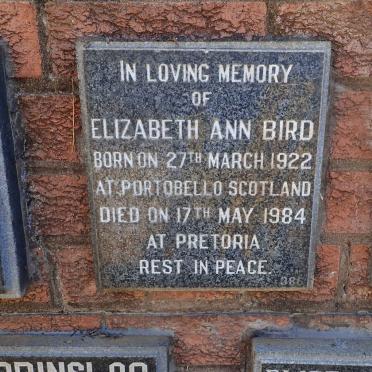 BIRD Elizabeth Ann 1922-1984