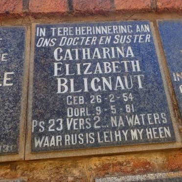 BLIGNAUT Catharina Elizabeth 1954-1981