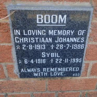 BOOM Christiaan Johannes 1913-1986 &amp; Sybil 1916-1995