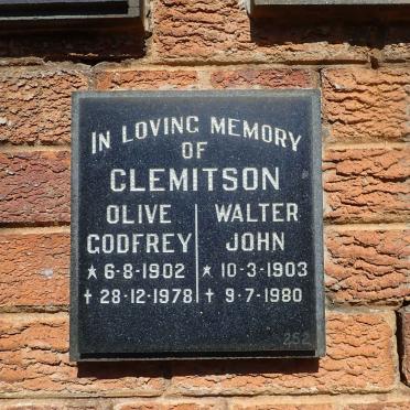CLEMITSON Walter John 1903-1980 &amp; Olive Godfrey 1902-1978