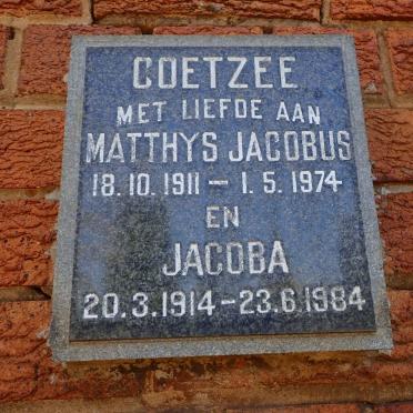 COETZEE Matthys Jacobus 1911-1974 &amp; Jacoba 1914-1984