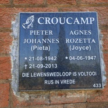 CROUCAMP Pieter Johannes 1942-2013 &amp; Agnes Rozetta 1947-