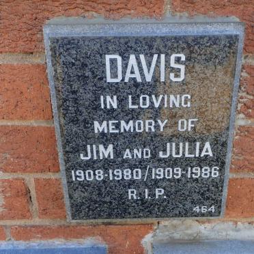 DAVIS Jim 1908-1980 &amp; Julia 1909-1986