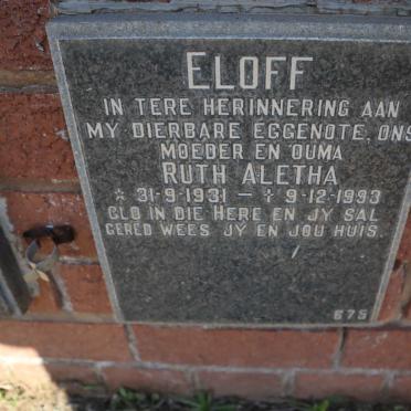 ELOFF Ruth Aletha 1931-1993