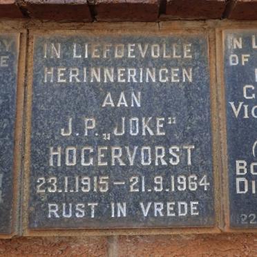 HOGERVORST J.P. 1915-1964