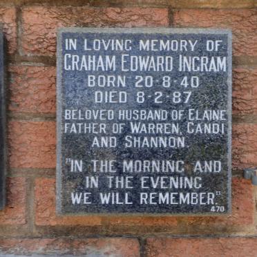 INGRAM Graham Edward 1940-1987