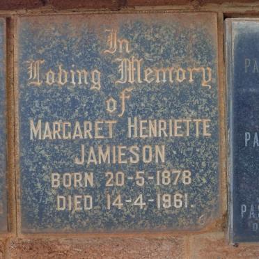 JAMIESON Margaret Henriette 1878-1961