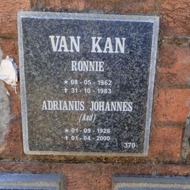 KAN Adrianus Johannes, van 1926-2000 :: VAN KAN Ronnie 1962-1983