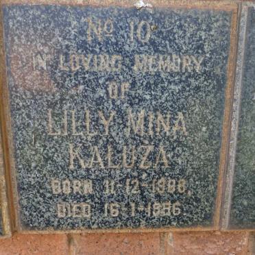 KALUZA Lilly Mina 1908-1956