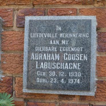 LABUSCHAGNE Abraham Goosen 1930-1974