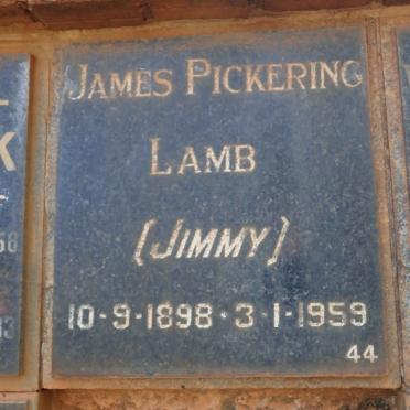 LAMB James Pickering 1898-1959