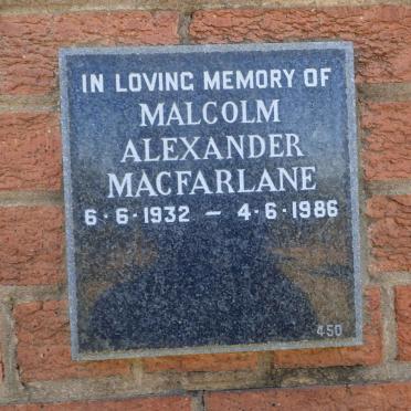 MACFARLANE Malcolm Alexander 1932-1986